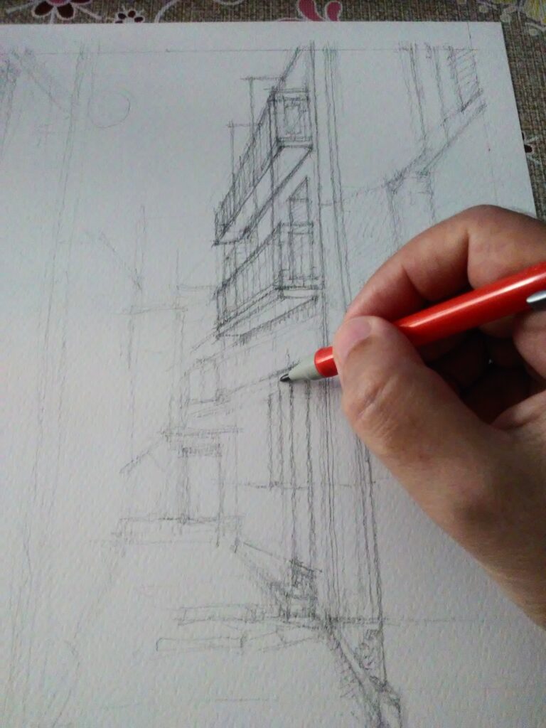 hand drawn architectural illustration