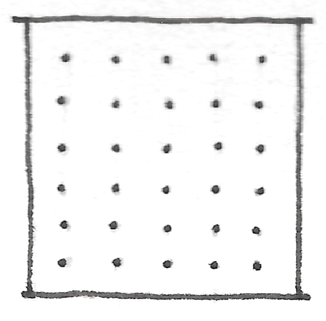 Point grid in a visual composition drawing