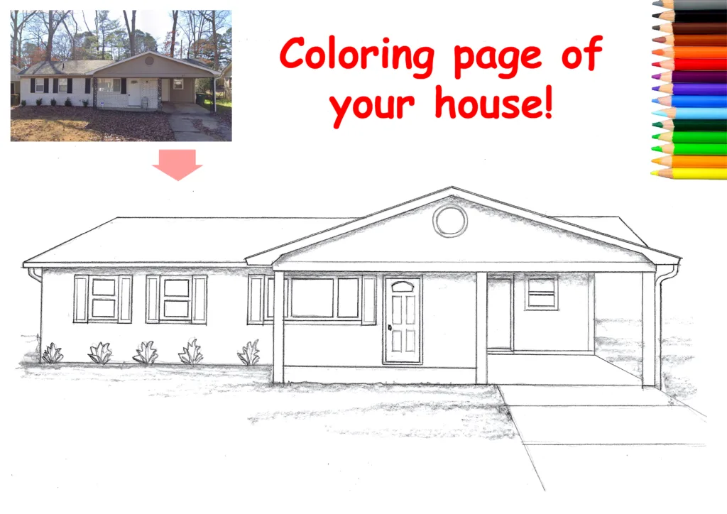 custom coloring page of your house