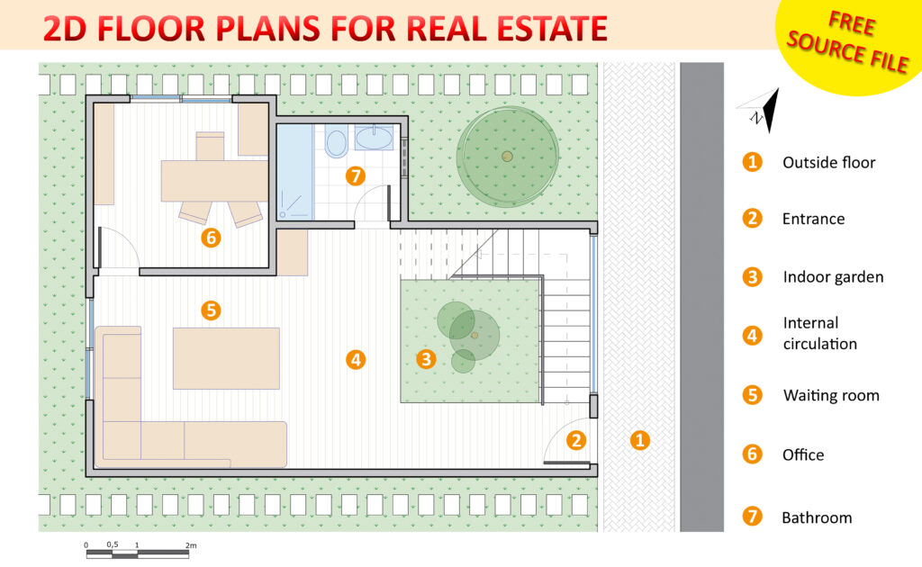 floor plan for real estate in autocad