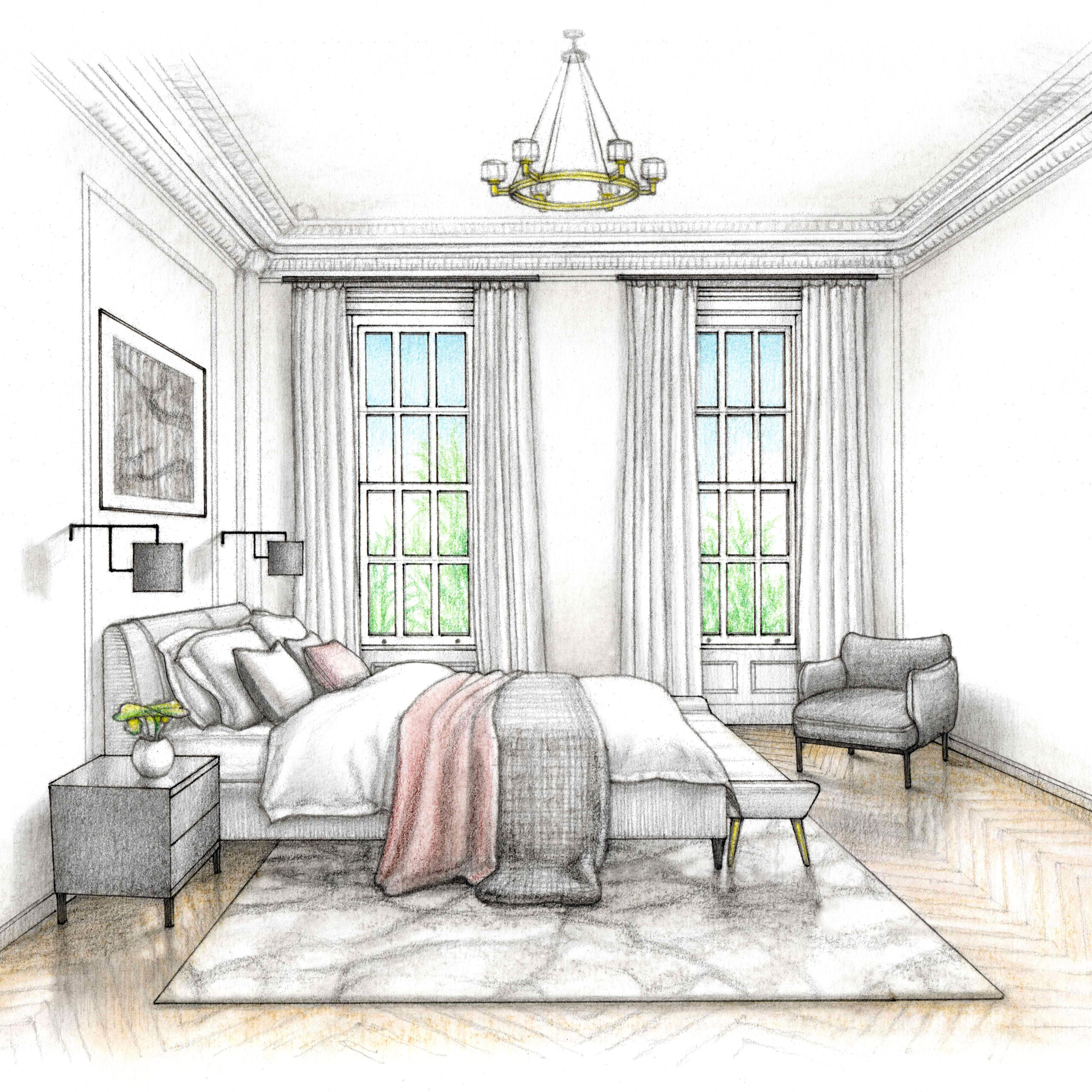 interior design illustration sketch