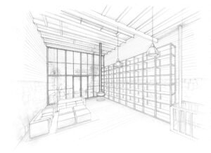Interior design hand drawings – architectural sketches