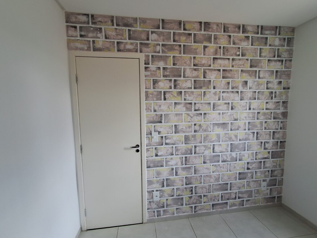 Pintura efeito tijolos em paede, em Petrolina