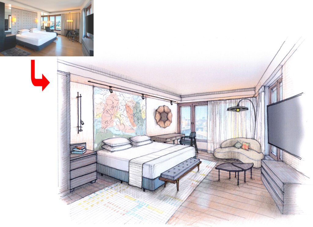 serviço de ilustração do projeto de quarto