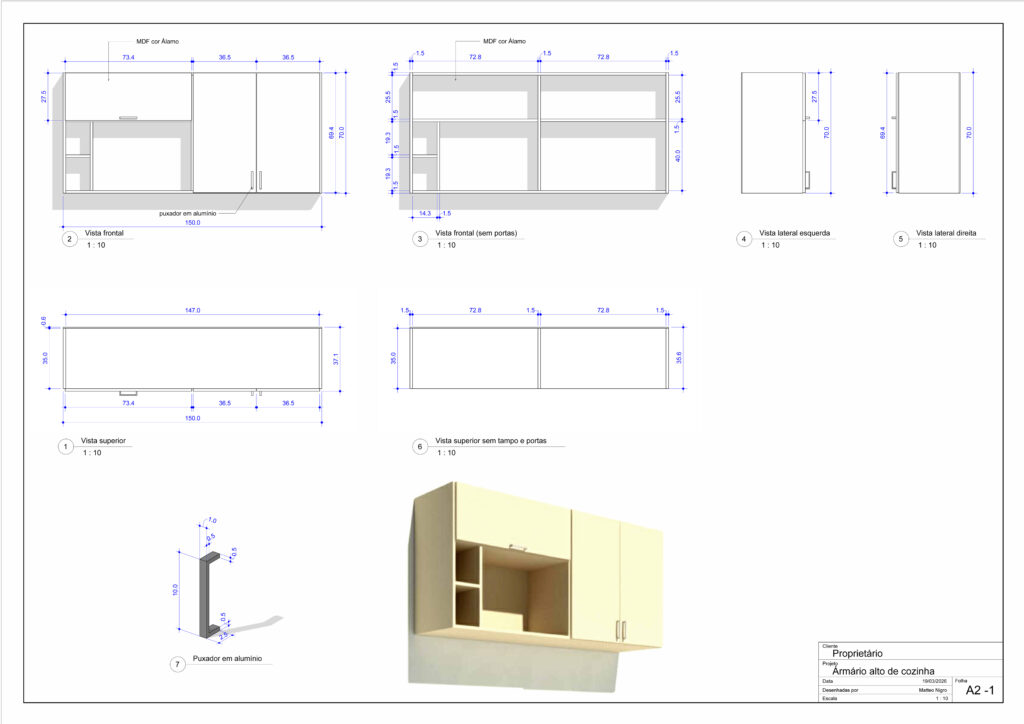 Serviço de projeto e detalhamento de móveis planejados