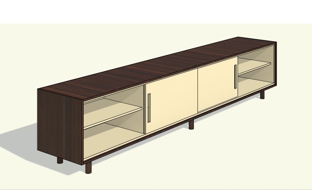 projeto e detalhamento de móveis planejados - rack de sala