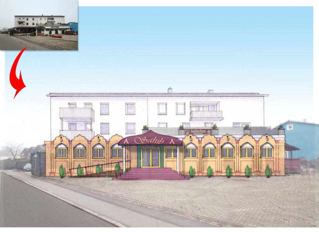 Desenho para visualizar a reforma do restaurante 